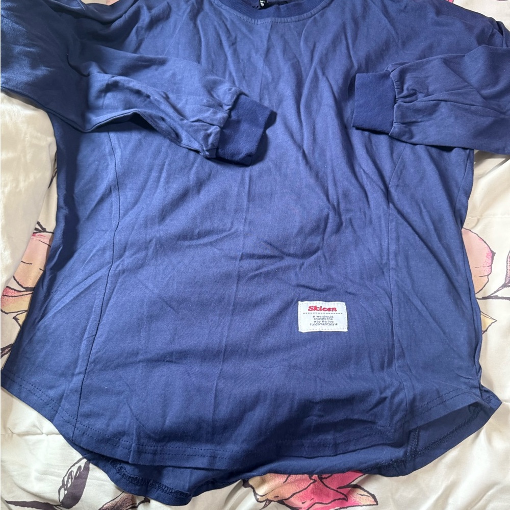 Long Sleeve Navy Tee for Men